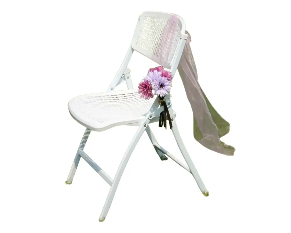 White Plastic folding chair