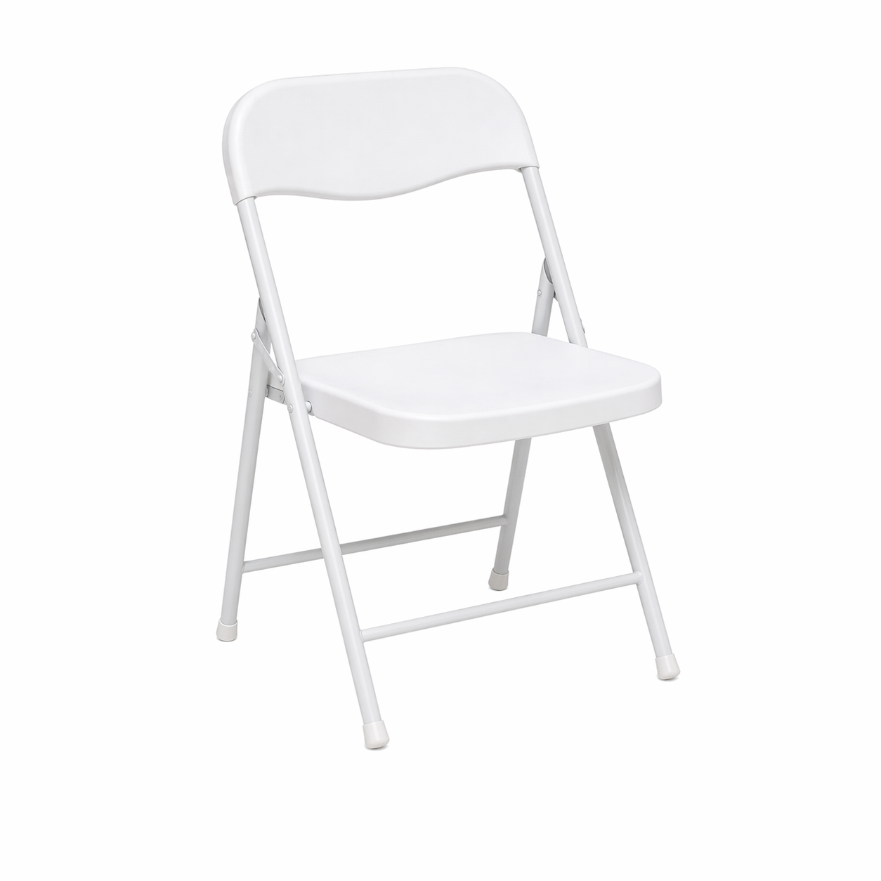 white plastic folding chair